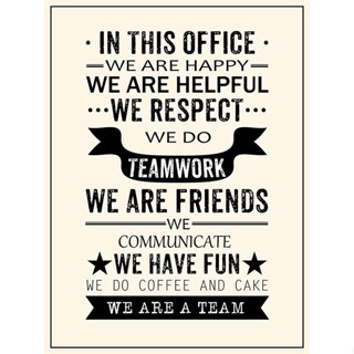 คําคมสร้างแรงบันดาลใจ โปสเตอร์สํานักงาน พิมพ์ We Are a Team Motto Teamwork แขวนผนัง ศิลปะการตกแต่ง พิมพ์ X 55