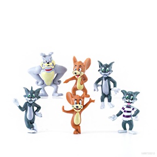 Ellen โมเดลฟิกเกอร์ Tom and Jerry ของขวัญวันเกิด ของเล่นสําหรับเด็ก 6 ชิ้น