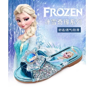 เด็กรองเท้าแตะ 2023 ฤดูร้อนใหม่เรียบง่ายเจ้าหญิง Aisha เวอร์ชั่นเกาหลีสาวบ้านร่มกลางแจ้ง Rhinestone แบนรองเท้า