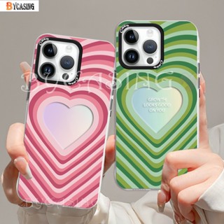 เคสโทรศัพท์มือถือแบบแข็ง ไล่โทนสี ลายหัวใจ สีเขียว หรูหรา สําหรับ VIVO Y16 Y02T Y02 Y01 Y02S Y12S Y12A Y22 Y15S Y15A Y35 Y21 Y33s Y21A Y11 Y17 Y20S Y30 Y53S Y91C Y1S V25e S1 Pro