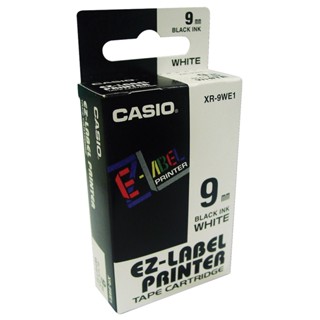 CASIO เทปพิมพ์อักษร WE1 9 มม. พื้นขาว รุ่น XR-9
