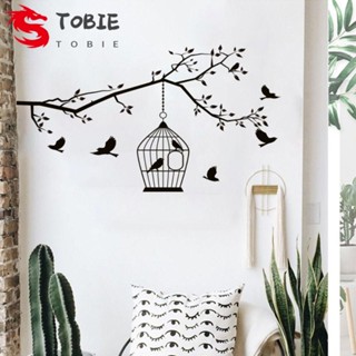 TOBIE สติกเกอร์ติดผนัง รูปกรงนก มีกาวในตัว ถอดออกได้ DIY