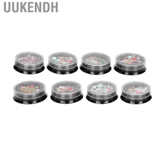 Uukendh 8x Christmas Nail Art Rhinestones Alloy Rivet Beads Decoration Manicure To.