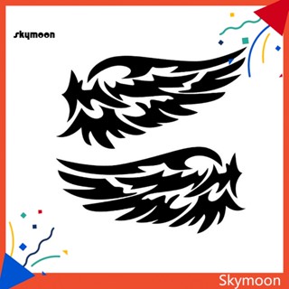 Skym* สติกเกอร์สะท้อนแสง รูปปีกนางฟ้า สําหรับติดตกแต่งกระจกมองหลังรถยนต์