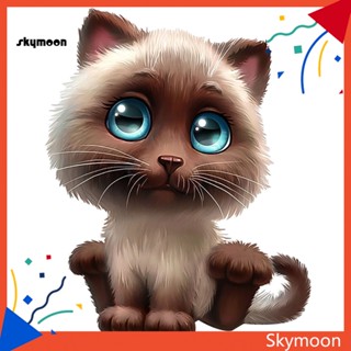 Skym* สติกเกอร์ ลายการ์ตูนแมวตลก สําหรับตกแต่งหน้าต่างรถยนต์