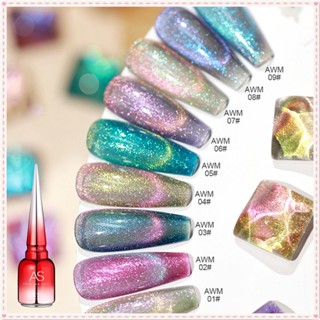 As Micro-light Cat&amp;#39;s Eye Nail Polish Gel Holographic Reflection Glitter Spar Maigc Color-change Uv Led Phototherapy Glue Nail Art For Nail Shop 15ml JOYFEEL