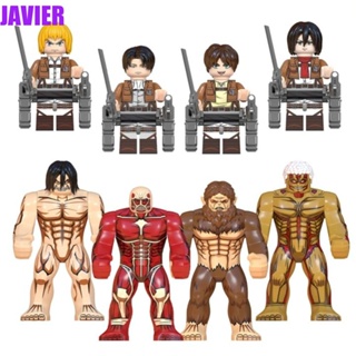 JAVIER ของเล่นบล็อกตัวต่อ เกมสยองขวัญ Attack on Titan Erem Jaeger Armin Levi ของขวัญคริสต์มาส สําหรับเด็ก