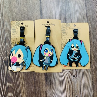 ป้ายแท็ก ลายการ์ตูนอนิเมะ Hatsune Miku น่ารัก สําหรับติดกระเป๋าเดินทาง