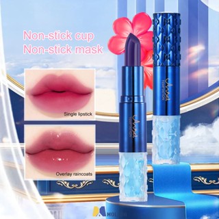 Angel ลิปสติกเปลี่ยนสีไม่ติดถ้วยชุดเสื้อกันฝนชุดล็อคสีติดทนนาน Lip Care Double Head Combination 1pc MOLISA