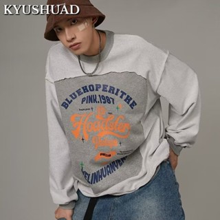 KYUSHUAD ใหม่อินเทรนด์แฟชั่นเสื้อกันหนาวคอกลมผู้ชายลำลองเยาวชนยอดนิยมญี่ปุ่นเสื้อสวมหัว,