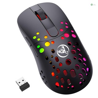 [พร้อมส่ง] Hxsj T100 Type-C มีสาย และเมาส์ไร้สาย 2.4G 10000DPI ไฟแบ็คไลท์ RGB ตั้งโปรแกรมได้ ปรับได้ 6 ระดับ DPI อัตราการสํารวจ 4 ระดับ