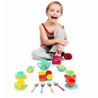  22 piece childrens afternoon teapot, teacup, tea set, smooth edge, childrens Tea party game set, perfect gift for children