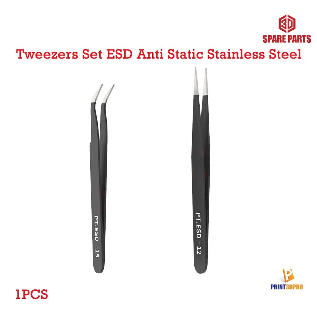 3D tool Tweezers Set ESD Anti Static Stainless Steel Tweezers Repair Tools 3D Printer Part