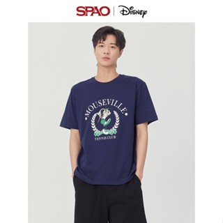 เสื้อยืดแขนสั้น พิมพ์ลาย Disney Co-Branded Mickey แฟชั่นฤดูร้อน สําหรับผู้ชาย และผู้หญิง SPRLD24D03