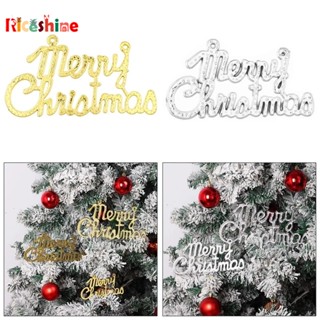 แผ่นบอร์ดตัวอักษร Merry Christmas สีทอง สีเงิน พลาสติก สําหรับแขวนตกแต่งผนัง เทศกาลคริสต์มาส