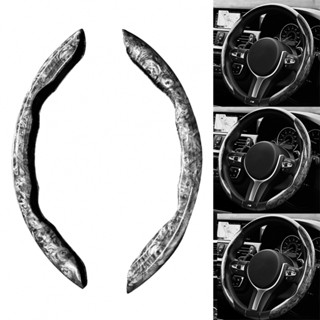 ⚡SUPERSL-TH⚡Steering Wheel Cover Kit O-D Type Part Set 2PCS ABS+Leather Accessories⚡NEW 7