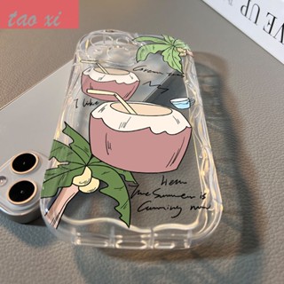 เคสป้องกันโทรศัพท์มือถือ ลายมะพร้าว กันกระแทก สําหรับ Apple Iphone 12 13promax xsmax 14 11 xr 78 H7U8