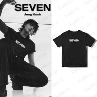 เสื้อยืดแขนสั้นลําลอง ผ้าฝ้าย คอกลม พิมพ์ลาย KPOP Bangtan Boys JK Seven สําหรับผู้ชาย และผู้หญิง 2023