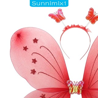 [Sunnimix1] ชุดเครื่องแต่งกาย ปีกผีเสื้อ ที่คาดผม สําหรับเด็กผู้หญิง