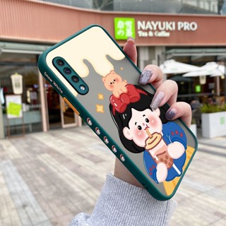 เคสโทรศัพท์มือถือแบบแข็ง ใส กันกระแทก ลายการ์ตูนเด็กผู้หญิงชานม สําหรับ Samsung galaxy A50 A50s A30s