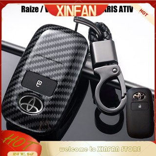 Xinfan เคสกุญแจรีโมตรถยนต์ คาร์บอนไฟเบอร์ สําหรับ Toyota Raize 2022 Veloz 2022 YARIS ATIV 2022 AVANZA 2022