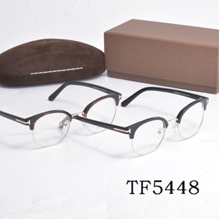 Tom FORD กรอบแว่นตา แบบครึ่งกรอบ TF5448 กรอบแว่นตาออปติคอล แว่นตาไลฟ์สด แว่นตาแบน