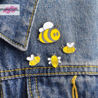 Pinkcool น่ารัก 4 ชิ้น เคลือบสัตว์ ผึ้ง เข็มกลัด Pin เสื้อคอปก เข็มกลัด ตราเสื้อยกทรง เครื่องประดับ ขายดี