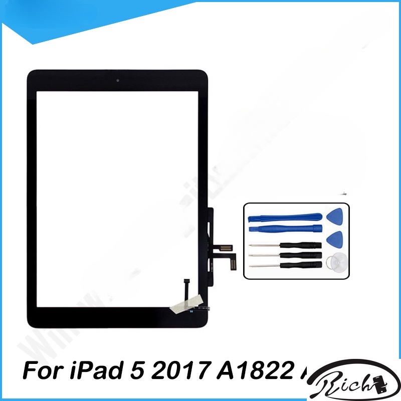A1822 A1823 แผงหน้าจอสัมผัส LCD ด้านนอก และเทป 2 มม. สําหรับ iPad 5 5th Generation
