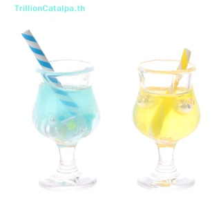 Trillioncatalpa แก้วเครื่องดื่มเรืองแสง ขนาดเล็ก อุปกรณ์เสริม สําหรับบ้านตุ๊กตา 2 ชิ้น