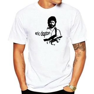 เสื้อยืด ขนาดใหญ่ พิมพ์ลาย Eric Clapton Flocked Image สีฟ้า สําหรับผู้ชาย ไซซ์ 4XL 5XL 6XL