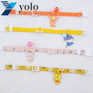 Yolo ปลอกคอสัตว์เลี้ยง น่ารัก 1 ชิ้น ไนลอน ที่มีสีสัน หัวเข็มขัดนิรภัย ปรับได้ อุปกรณ์เสริมสําหรับแมว