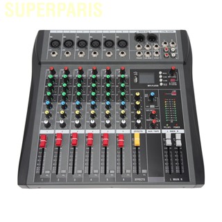 Superparis Audio Mixer 6 Channel Streaming Mixing Console Sound Board for DJ Studio AC100~240V with Bluetooth