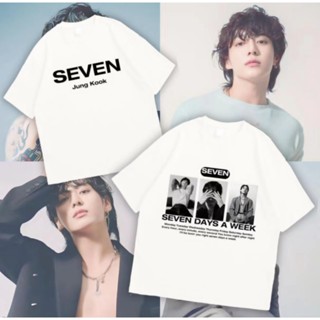 เสื้อยืดแขนสั้นลําลอง ผ้าฝ้าย คอกลม พิมพ์ลาย KPOP Bangtan Boys JK Seven สําหรับผู้ชาย และผู้หญิง 2023