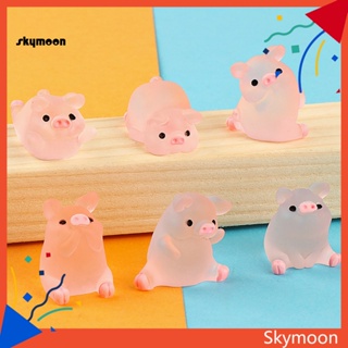 Skym* ฟิกเกอร์หมูน่ารัก แฮนด์เมด ขนาดเล็ก สําหรับตกแต่งบ้านตุ๊กตา สวน 6 ชิ้น ต่อชุด