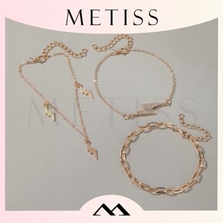 Metiss 3 ชิ้น / เซต แฟชั่น สร้างสรรค์ ใหม่ ชุดสายฟ้า สร้อยข้อมือ