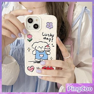 Pingcoo - เข้ากันได้สำหรับ เคส iphone 11 เคสไอโฟน เคสไอโฟน11 สำหรับ  เป็นมิตรกับสิ่งแวดล้อมเคสที่ย่อยสลายได้นุ่มกันกระแทกป้องกันสีขาวลูกสุนัขน่ารักถือเค้กเข้ากันได้กับ iPhone 14 13 Pro max 12 Pro Max 11 xr xs max 7 8Plus