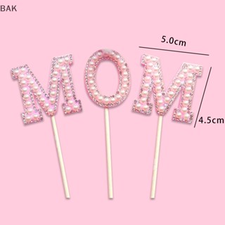 Bak Mom ป้ายแทรก ลายดอกไม้ สําหรับตกแต่งเค้กวันเกิดแม่ วันแม่