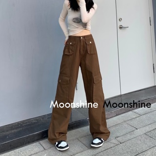 Moon  กางเกงขายาว คาร์โก้ กางเกง เชือกอเมริกันคลาสิค Cargo pants 2023 NEW 072170 Comfortable Korean Style ทันสมัย High quality A90M04G 36Z230909