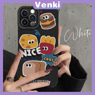 Venki - เข้ากันได้สำหรับ เคส iphone 11 เคสไอโฟน เคสไอโฟน11  เคสหนังซองหนังนิ่มกันกระแทกเคสโทรศัพท์ป้องกันกล้อง Delicious Hamburger Fries Set เข้ากันได้กับ iPhone 14 13 Pro max 12 Pro max xr 7 8Plus