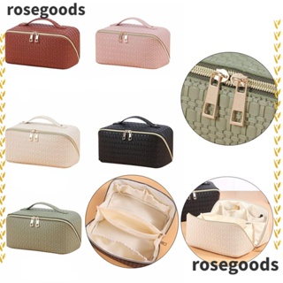 Rosegoods1 กระเป๋าเครื่องสําอาง หนัง Pu ความจุขนาดใหญ่ สําหรับผู้หญิง