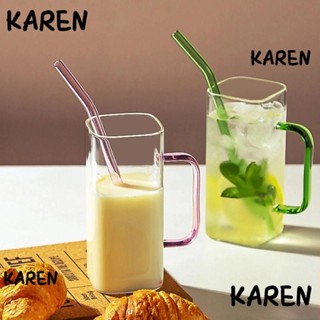 Karen แก้วมัก ทรงสี่เหลี่ยม พร้อมฝาปิด ปลอดภัย