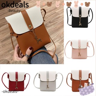 Okdeals Elk กระเป๋าสะพายไหล่ สะพายข้าง หน้าจอสัมผัส จี้รูปกวาง แฟชั่น