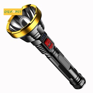 ไฟฉาย LED พลาสติก แบบชาร์จ USB สว่างพิเศษ เหมาะกับใช้ในครัวเรือน และกลางแจ้ง