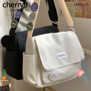 Cherry3 กระเป๋าเป้สะพายหลัง ผ้าไนล่อน ความจุขนาดใหญ่ แบบพกพา ปรับได้ สีพื้น สําหรับนักเรียน