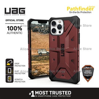 Uag Pathfinder Series เคสโทรศัพท์ สําหรับ iPhone 13 Pro Max / 13 Mini พร้อมฝาครอบป้องกัน หยดน้ํา สีไวน์แดง