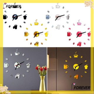 FOREVER สติกเกอร์นาฬิกาควอตซ์ติดผนัง มีกาวในตัว เสียงเงียบ สําหรับตกแต่งบ้าน DIY