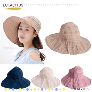 Eutus หมวกปีกกว้าง กันแดด ป้องกันรังสียูวี แบบพกพา เหมาะกับฤดูร้อน