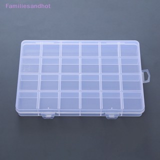 Familiesandhot&gt; กล่องพลาสติก 24 ช่อง สําหรับใส่เครื่องประดับ ต่างหู ลูกปัด