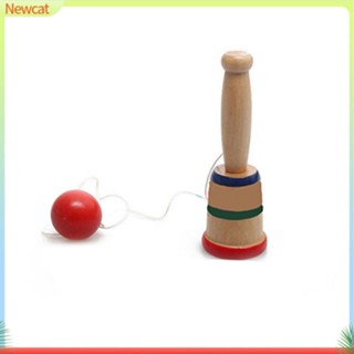 {Newcat} ของเล่นเกม Kendama Ball Game Balance Skill ของเล่นเสริมการเรียนรู้เด็ก