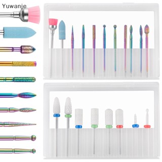&lt;Yuwanje&gt; ดอกสว่านไฟฟ้าทังสเตนคาร์ไบด์ เซรามิค หมุนได้ สําหรับตกแต่งเล็บมือ เล็บเท้า 5-30 ชิ้น